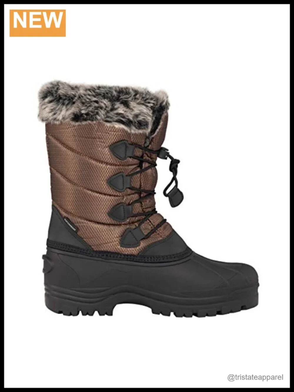 Women's Waterproof Mid-Calf Snow Boots with Faux Shearling and Faux Fur Collar